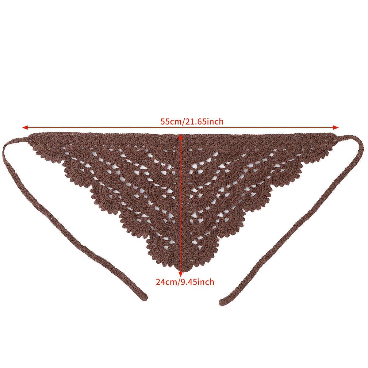 Crochet Bandana Country Style Flower Hair Scarf Knitted Hair Accessories