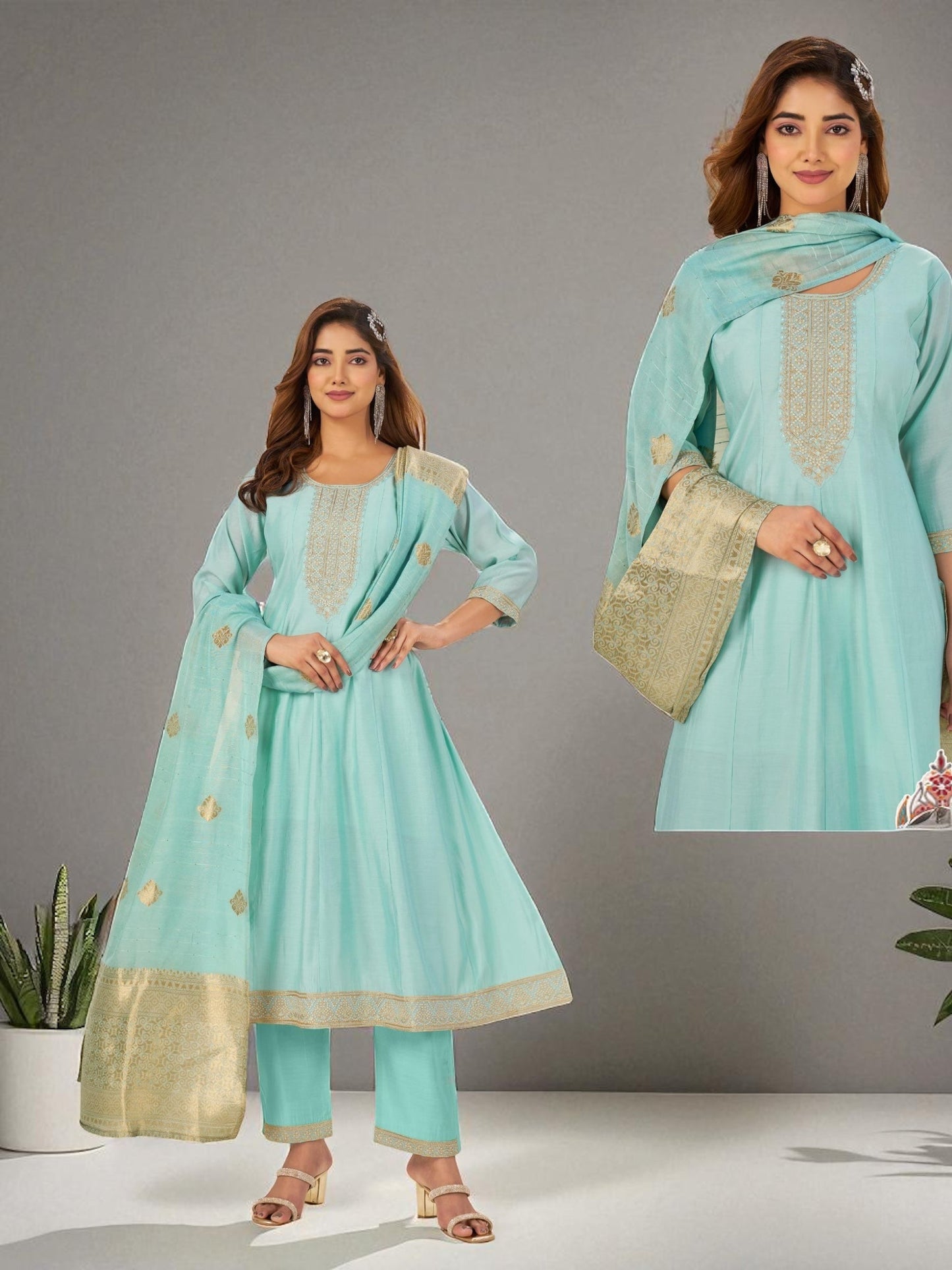 Plus size Anarkali set