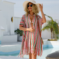 Summer plus Size Women Bikini Hollow Out Cutout Beach Tassel Sun Protection Clothing Sweater