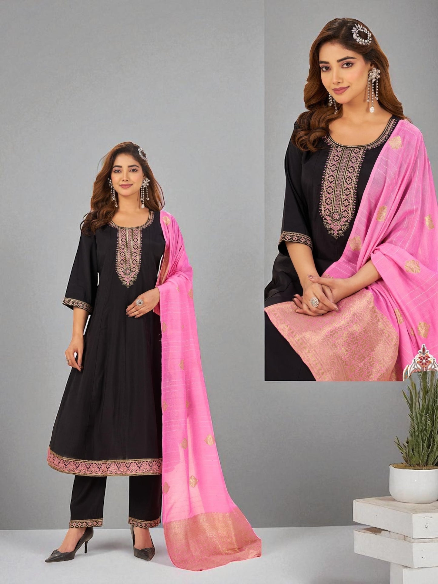 Plus size Anarkali set