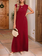Full Size Slit Round Neck Sleeveless Maxi Tank Dress Plus Size