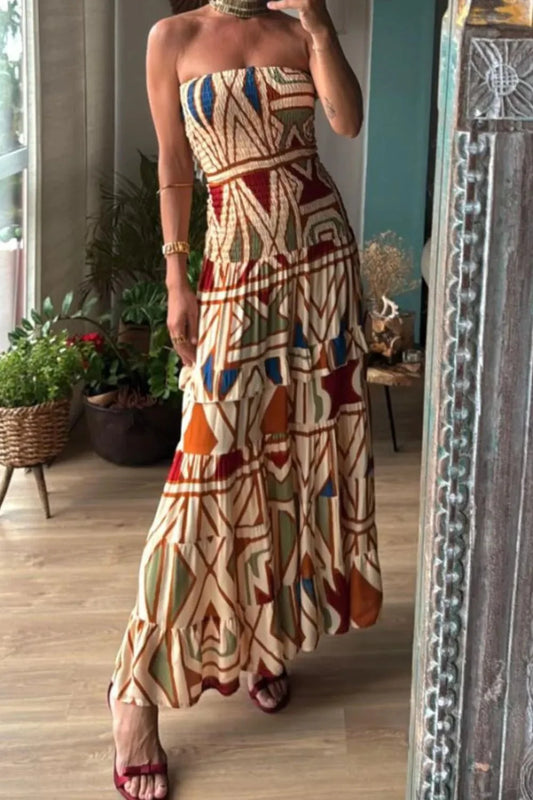 Smocked Printed Tube Dress - Chic Summer Style for Every Occasion