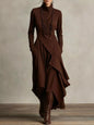 Full Size Asymmetrical Hem Turtleneck Dress Plus Size