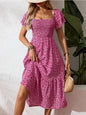 Plus Size Backless Midi Dress – Elegant Pleated Summer Party Dress