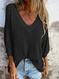 Full Size Openwork V-Neck Knit Cover Up Plus Size