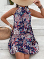 Plus Size Women Clothing Printed Dress Summer Sleeveless Halterneck