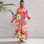 Plus Size Women Clothing Dress Long Sleeve Large Swing Dress