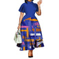 Plus Size Women Clothing Summer Fashionable Elegant Collared Ruffle Sleeve Dress Large Swing African Dress With pockets