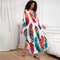 Positioning Print Holiday Loose plus Size Robe Beach Cover up Dress Bikini Cover-up Women's Clothing