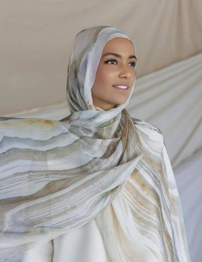 1Pcs Ramadan Hijab Leopard Print Women Watercolor Soft Muslim Hijabs Breathable Shawl Wrap Headscarf Warm