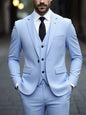 Men's Three-Piece White Suit, Anti-Wrinkle, No-Iron, Fur Business Formal Suit, Four-Season Workplace