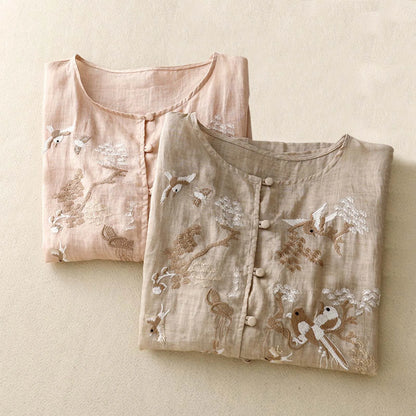 Women's Summer Cotton Linen T Shirt