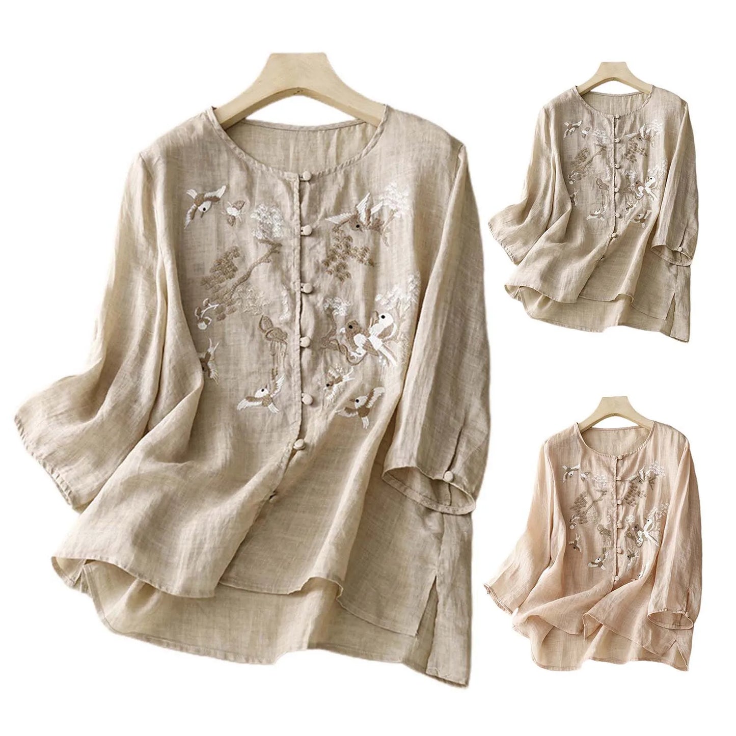 Women's Summer Cotton Linen T Shirt