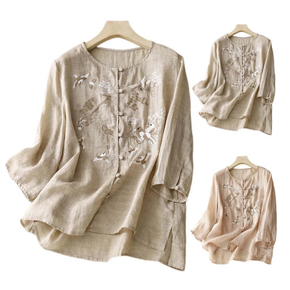 Women's Summer Cotton Linen T Shirt