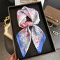 New Silk Square Scarf Foulard Bandana Floral Print Neckerchief Soft Headdress