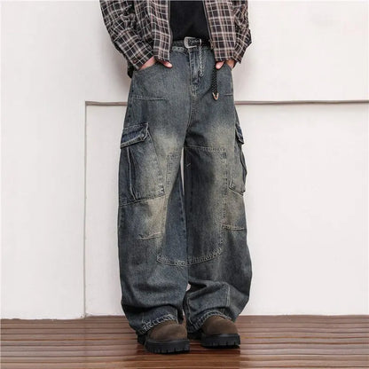 Baggy Barrel Jeans Wide Leg Cargo Jeans Loose Denim For Men And Women
