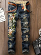Men's Ripped Slim Biker Jeans