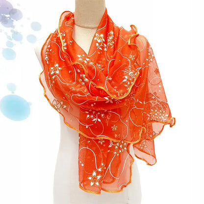 Lace Scarf Women Lightweight Hijab Elegant  Silk  Shawl Wraps Headband Handle Hair