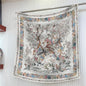 90cm Square Scarf Women Fashion Floral Twill Silk Shawl Hijab Luxury Bandana Foulard Neckerchief