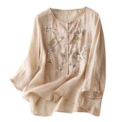 Women's Summer Cotton Linen T Shirt