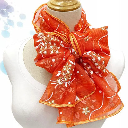 Lace Scarf Women Lightweight Hijab Elegant  Silk  Shawl Wraps Headband Handle Hair