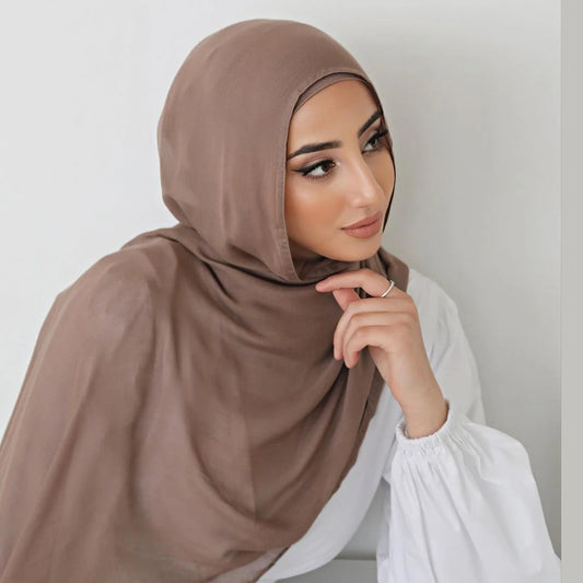 Muslim Modal Hijab Rayon Cotton Shawls Plain Scarf  Turban Headband 190*85cm