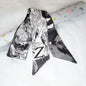 Skinny Scarf Women Luxury letter Printing  Ribbon Hair Band Women's Headscarf Silk Scarves