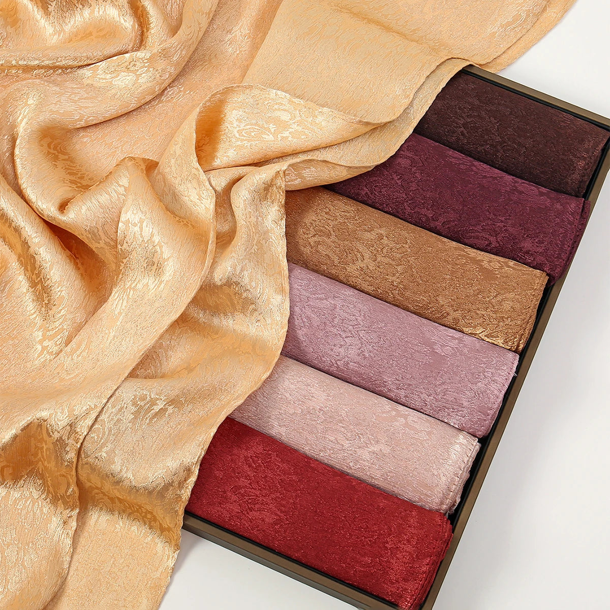 High Quality Floral Print Satin Hijab Malaysia Scarf Satin Shawl Luxury  Wrap Islam Turban