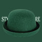 Wool felt hat, bowler hat Japanese style British retro hat, unisex versatile curled brim bucket hat trendy small round hat 버킷
