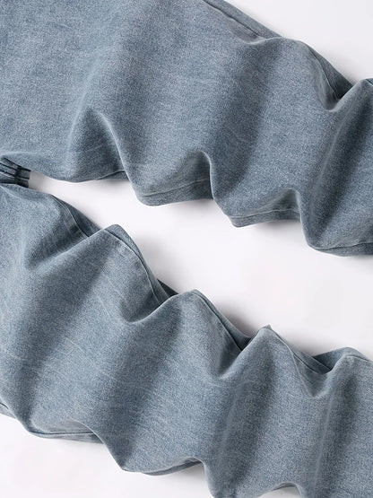 Men's solid color pocket overalls