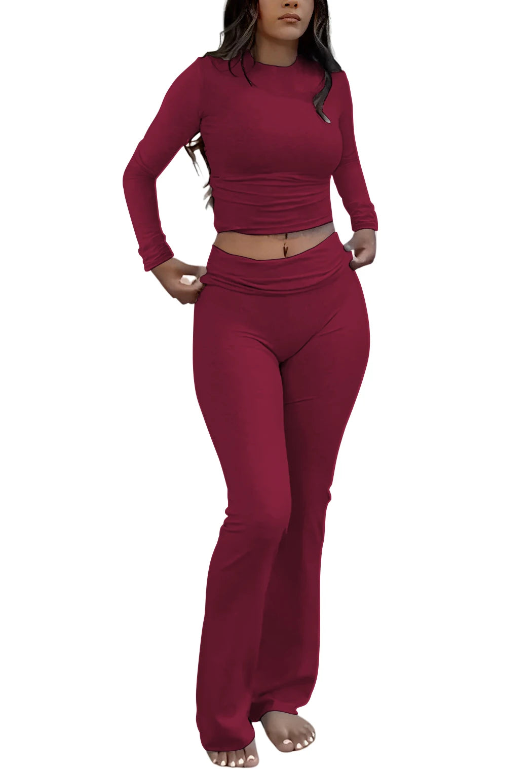 Women's Yoga Two-Piece Wide-Leg Activewear Set Casual Home Yoga Set