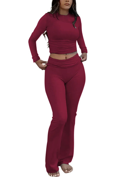 Women's Yoga Two-Piece Wide-Leg Activewear Set Casual Home Yoga Set