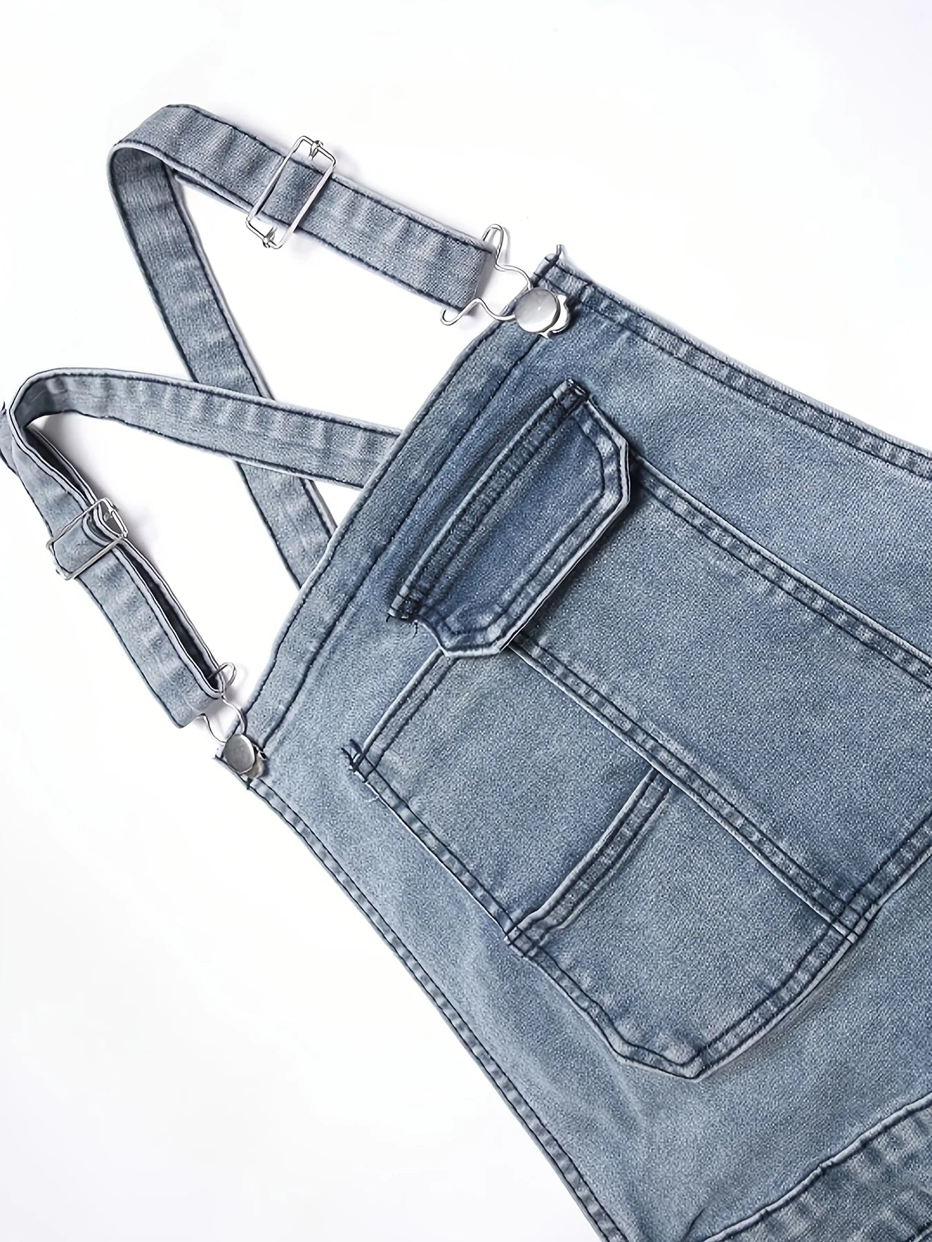 Men's solid color pocket overalls