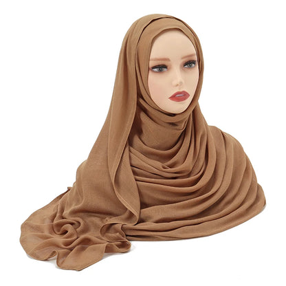 Muslim Modal Hijab Rayon Cotton Shawls Plain Scarf  Turban Headband 190*85cm