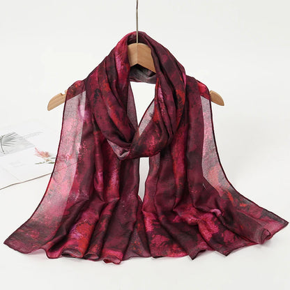 1Pcs Ramadan Hijab Leopard Print Women Watercolor Soft Muslim Hijabs Breathable Shawl Wrap Headscarf Warm