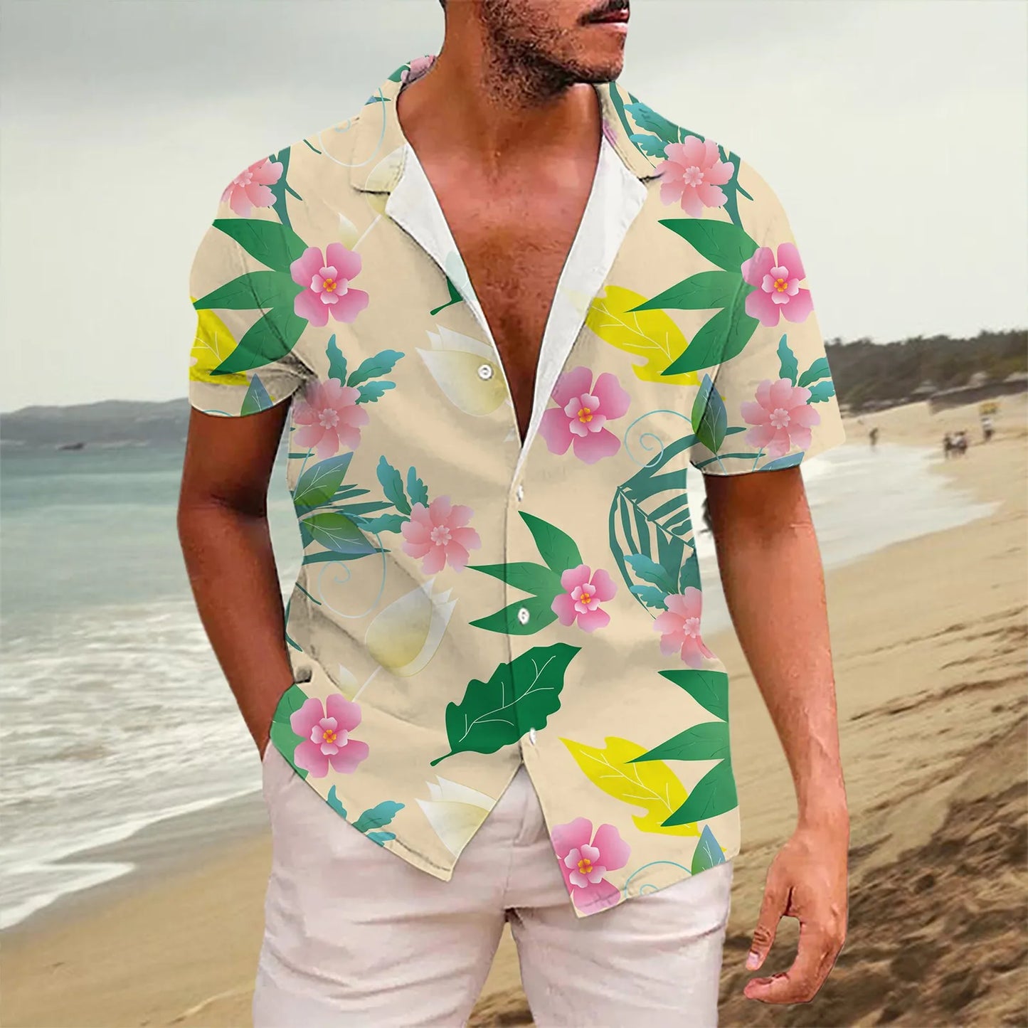 New Plus Size Men Solid Color Business Shirt