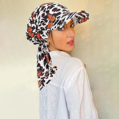 New Muslim Floral Print Hijab Turban Hat for Women Visor Baseball Cap Sun Hats