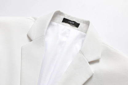Men's Three-Piece White Suit, Anti-Wrinkle, No-Iron, Fur Business Formal Suit, Four-Season Workplace
