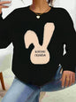 Rabbit Print Koudai Fenksa Sweatshirt Easter Casual Wear Women's Clothing