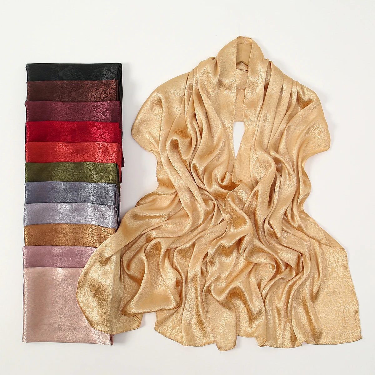 High Quality Floral Print Satin Hijab Malaysia Scarf Satin Shawl Luxury  Wrap Islam Turban