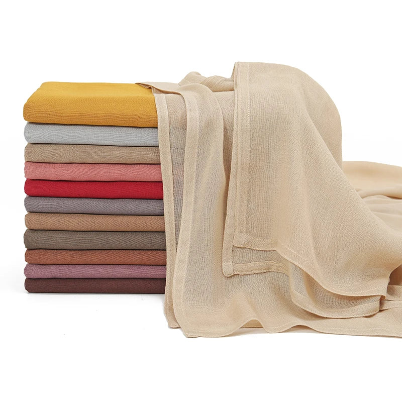 Muslim Modal Hijab Rayon Cotton Shawls Plain Scarf  Turban Headband 190*85cm