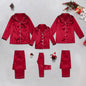 Hot Red Womens Satin Pajama Sets 2 Piece Family Outfits Mother Sleepwear Christmas Home Clothes Pyjamas Suits Ice Silk Homewear