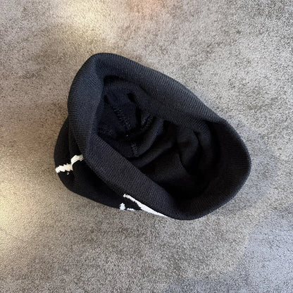 1pc Face Pattern Knitted Beanie Casual Cap Warm Sports Hat for Cycling Skiing Women Men