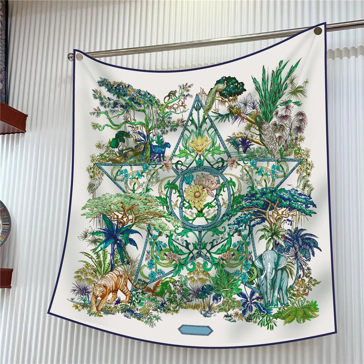 90cm Square Scarf Women Fashion Floral Twill Silk Shawl Hijab Luxury Bandana Foulard Neckerchief