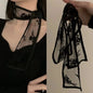 Flower Lace Neck Strap Dressing Band Neckerchief Transparent Long Ribbon Head Scarf