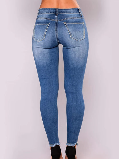 Women's blue ripped jeans