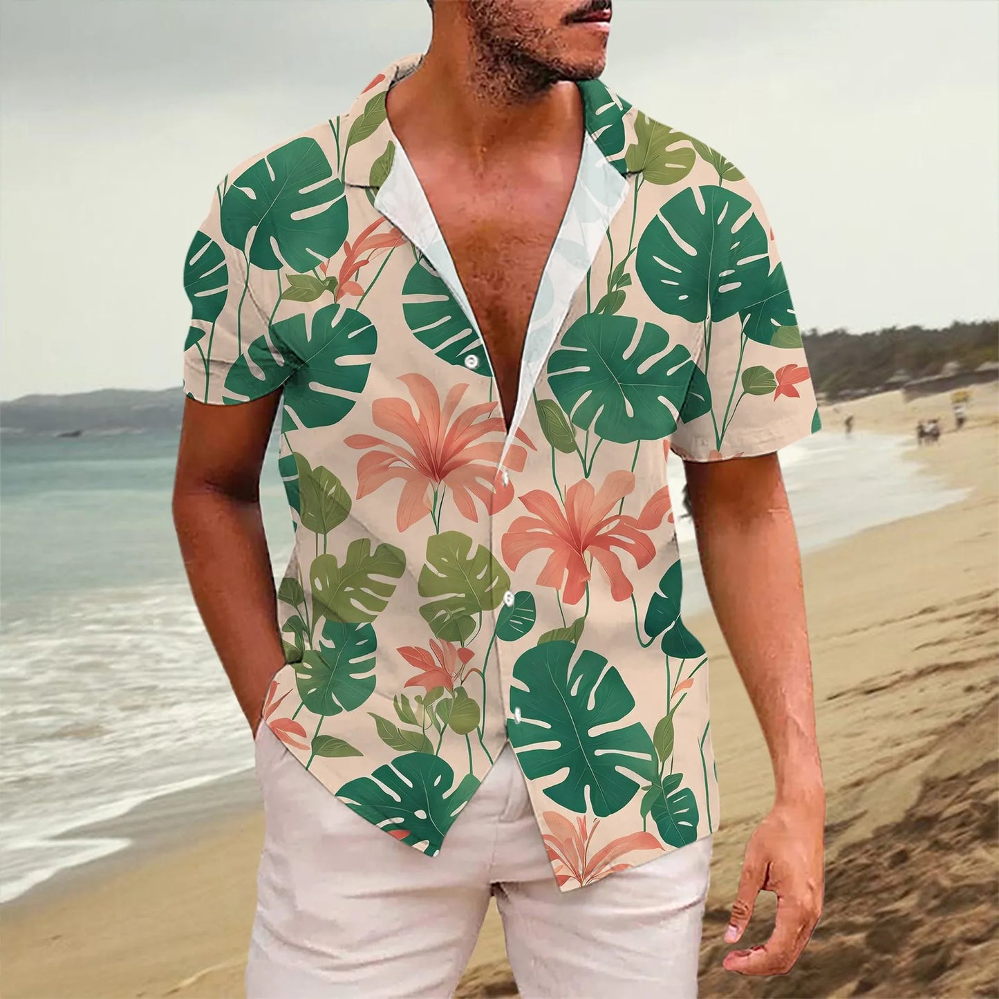 New Plus Size Men Solid Color Business Shirt