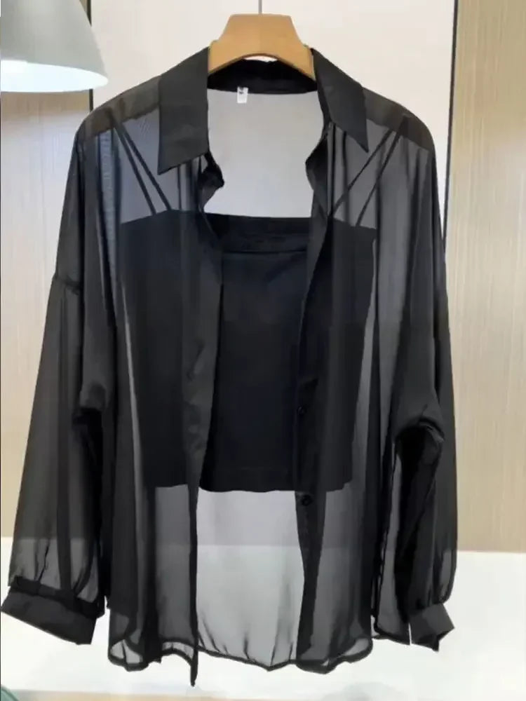 Summer Plus Size Ice Silk Breathable SunProof Shirts