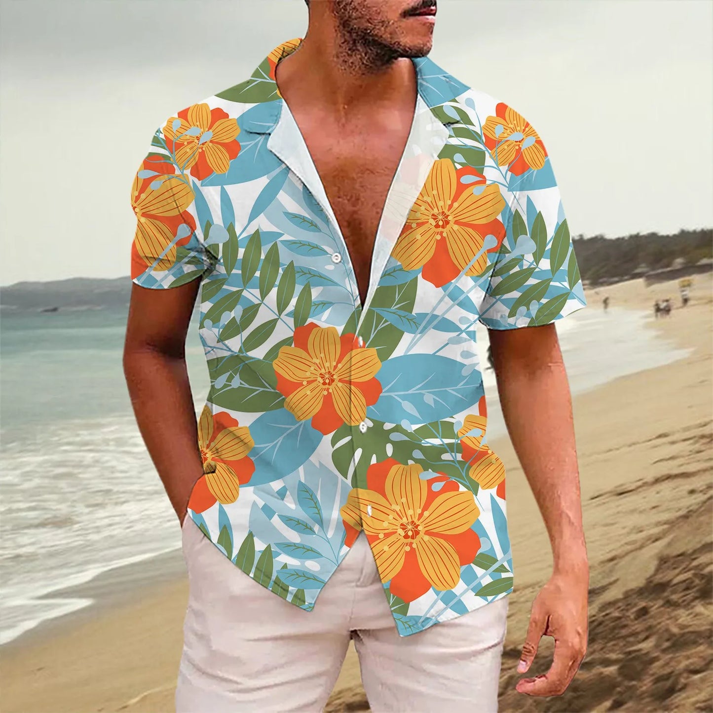 New Plus Size Men Solid Color Business Shirt