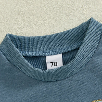 Summer Kids Boys Easter Shorts Set Short Sleeve Embroidery Letters Eggs T-shirt with Shorts Clothes Outfit